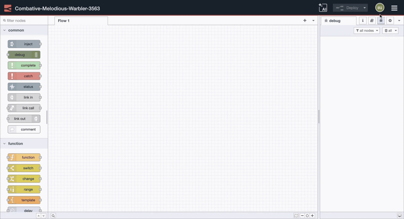 Installing a Node-RED node through the Palette Manager in the Node-RED editor