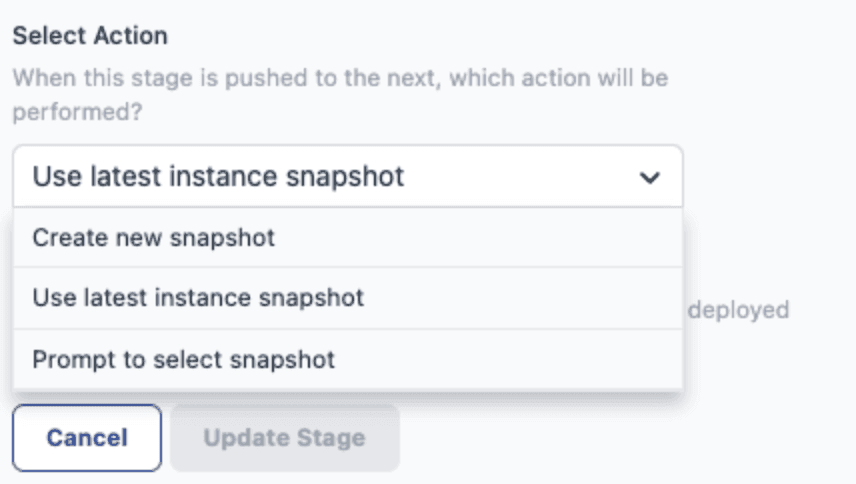 Action selection DevOps pipelines